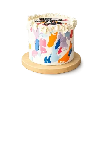 Pink decorated buttercream cake